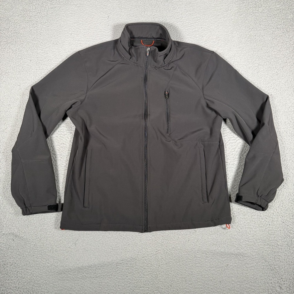 Hawke & Co Sport Jacket Mens Large Black Performance Softshell Ranger Full Zip